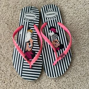 Havaianas Minnie Mouse Flip Flops | Pink & Black | Size 7/8
